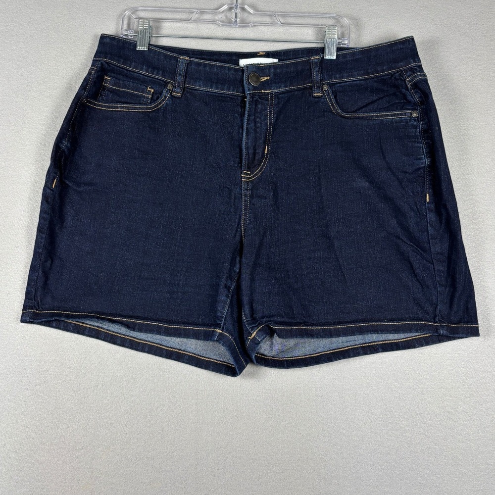 Lane Bryant Mid-Rise Girlfriend Short Flex Magic Waistband 16 Dark Wash Denim